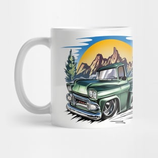 Lowrider Green Vintage Pickup Truck Mug